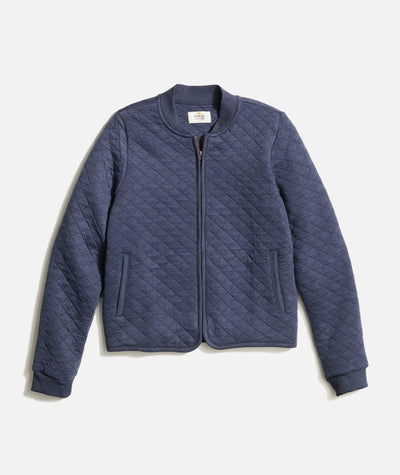 Women's Corbet Quilted Bomber in Navy