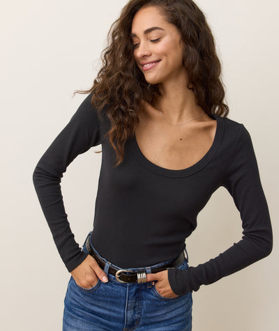 Lexi Rib Sun-In Longsleeve Scoop Tee