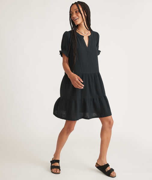 Layer Jamie Dress – Black in Marine Mini