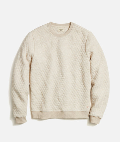 Men's Corbet Quilted Crewneck in Oat