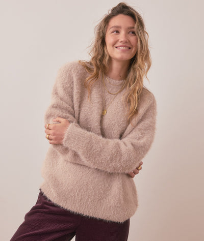 Teddy Eyelash Crewneck Sweater