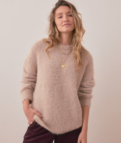 Threaded Pear YEEHAW Stitch Edge Crew Neck Sweater Top main image 1
