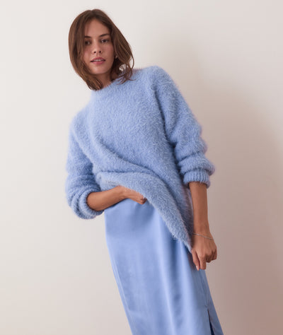 Teddy Eyelash Crewneck Sweater