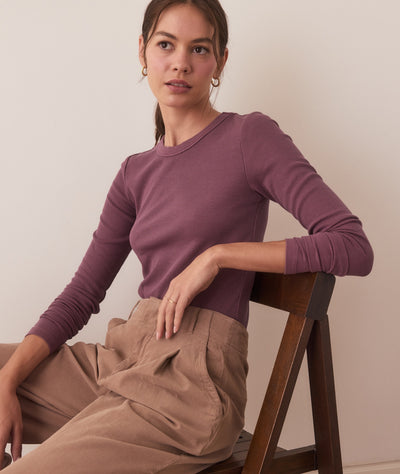 Lexi Rib Sun-In Longsleeve Crew Tee