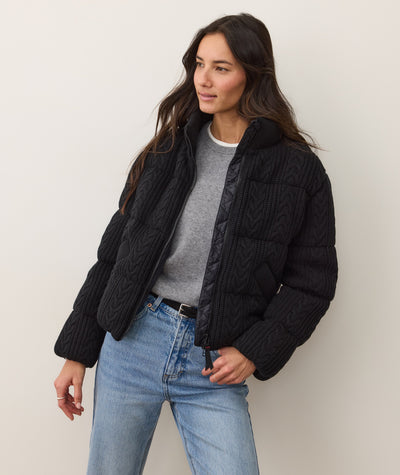 Alba Cable Knit Puffer