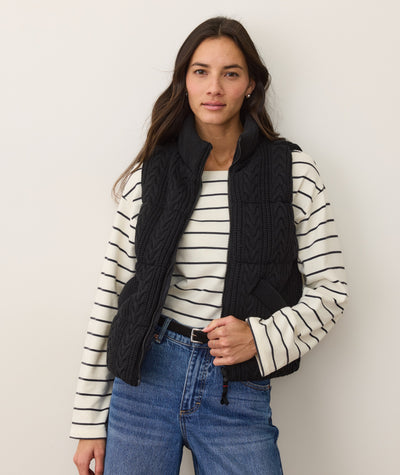 Alba Cable Knit Reversible Puffer Vest