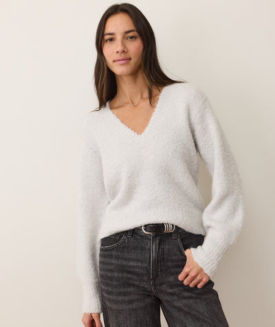 Elena Bouclé V-Neck Sweater