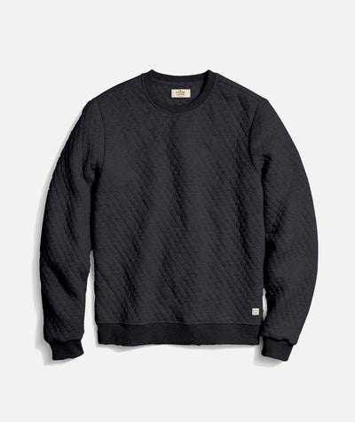 Men's Corbet Quilted Crewneck in Charcoal