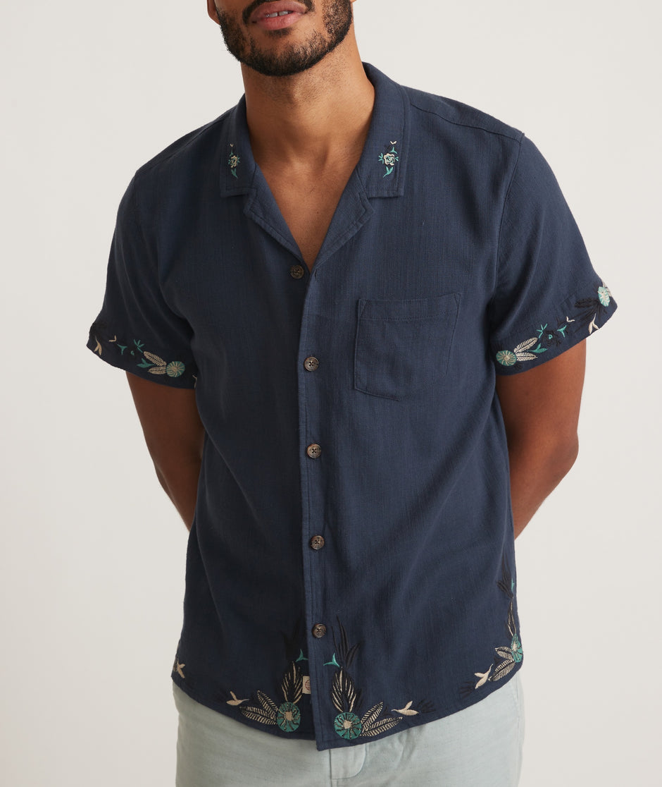 Stretch Selvage Embroidered Resort Shirt