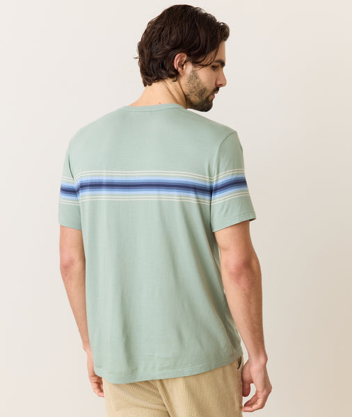 Crew Clothing Men's Stripe Crew T-Shirt in Green main image 0