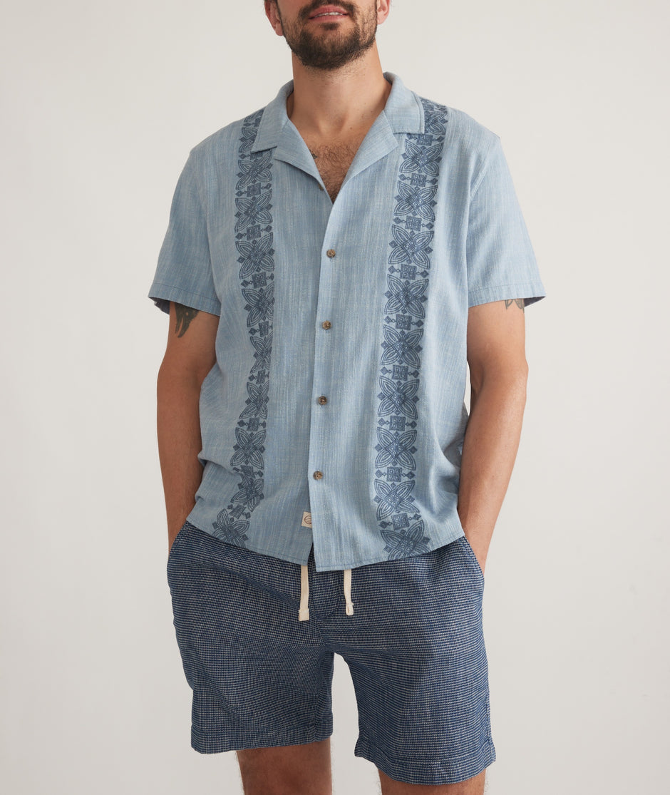 Stretch Selvage Embroidered Resort Shirt