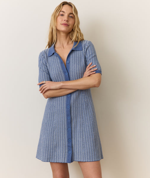 Crushed Sleeve 'Pool' Polo Dress