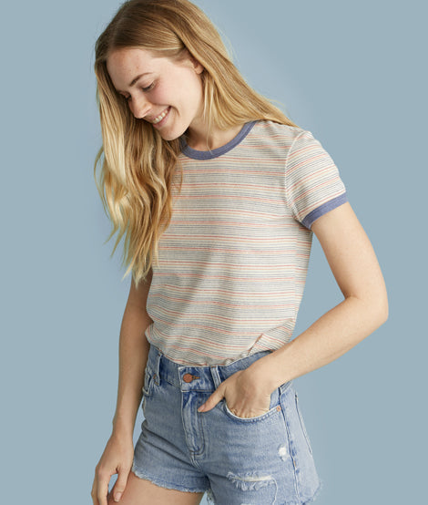 Re-Spun Striped Ringer Tee