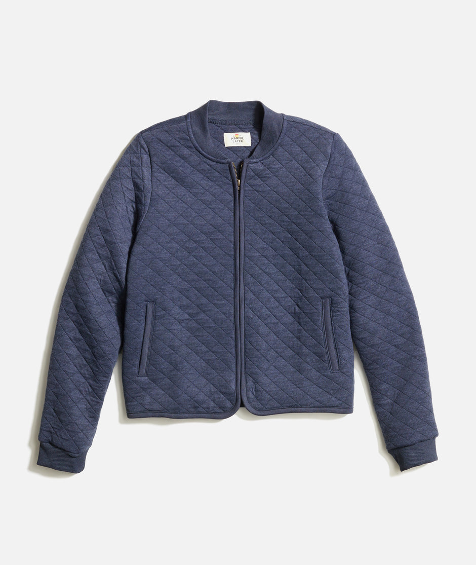 Women's Corbet Quilted Bomber in Navy