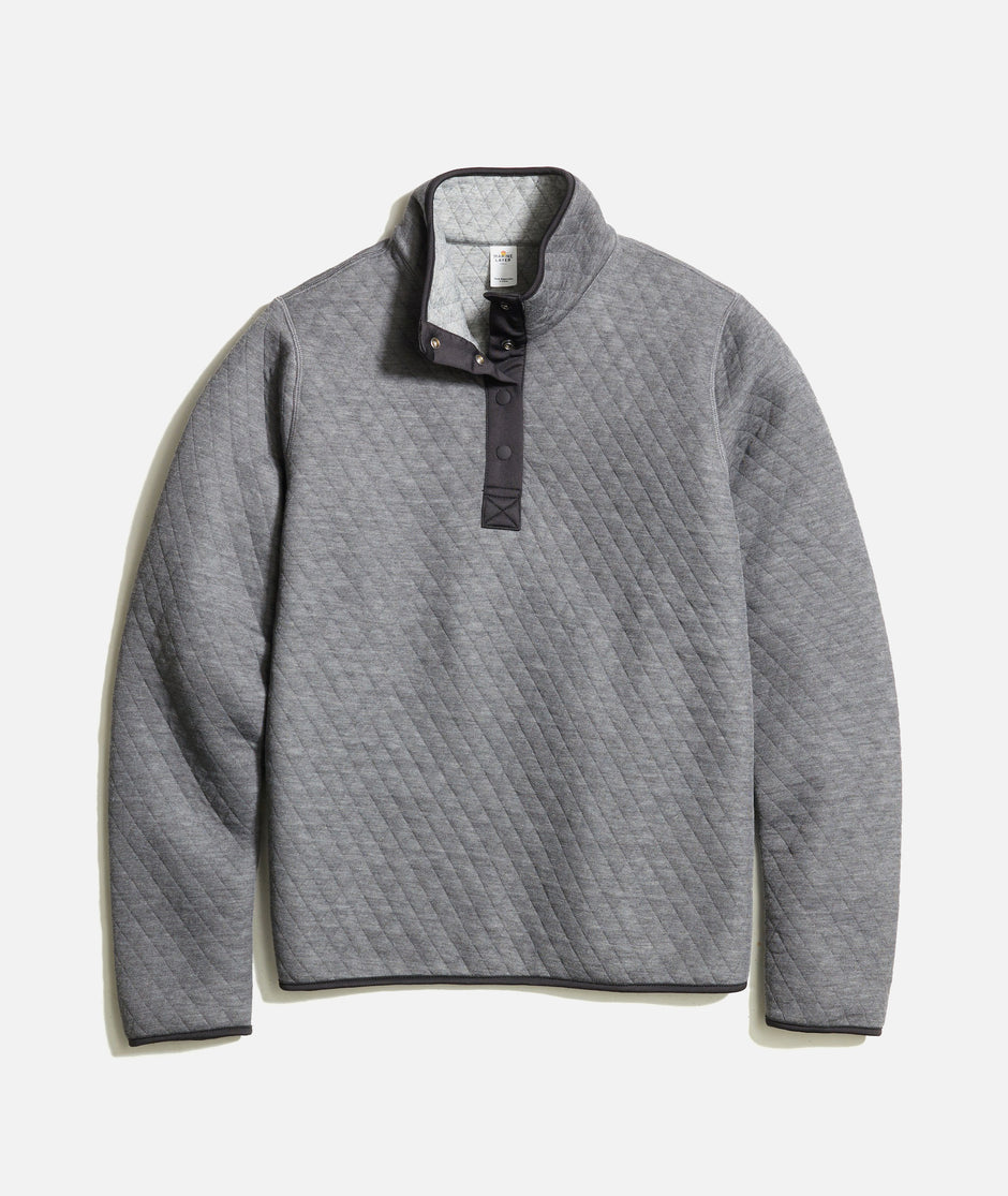 Women's Reversible Corbet Pullover in Charcoal/Mid Heather Grey