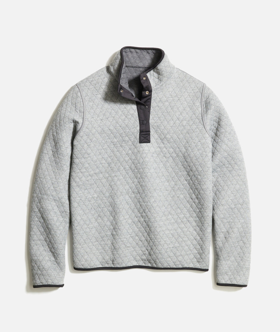 Women's Reversible Corbet Pullover in Charcoal/Mid Heather Grey