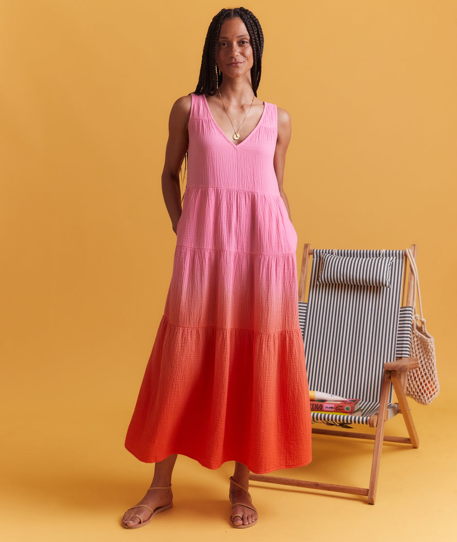 Corinne Double Cloth Maxi Dress