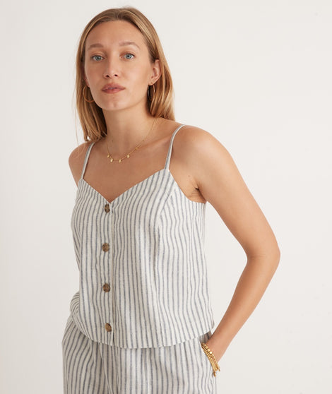 Celeste Cami in Denim/White Stripe