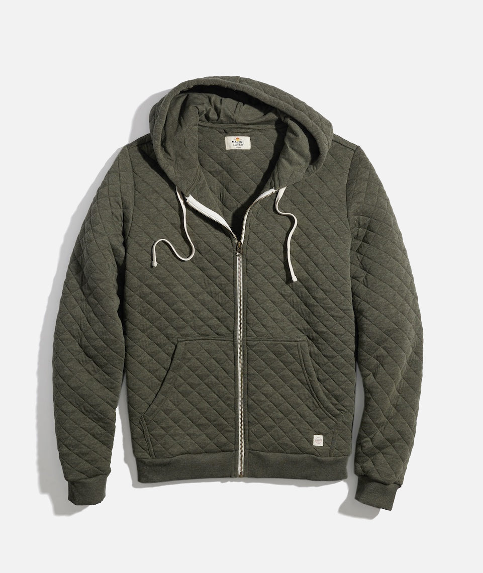 Quilted mens hoodie discount