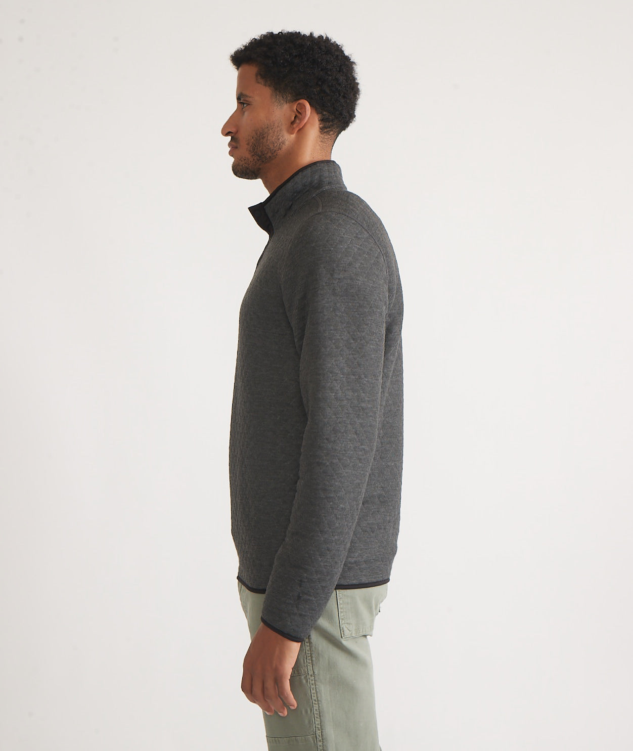 Men's Reversible Corbet Pullover in Charcoal/Mid Heather Grey