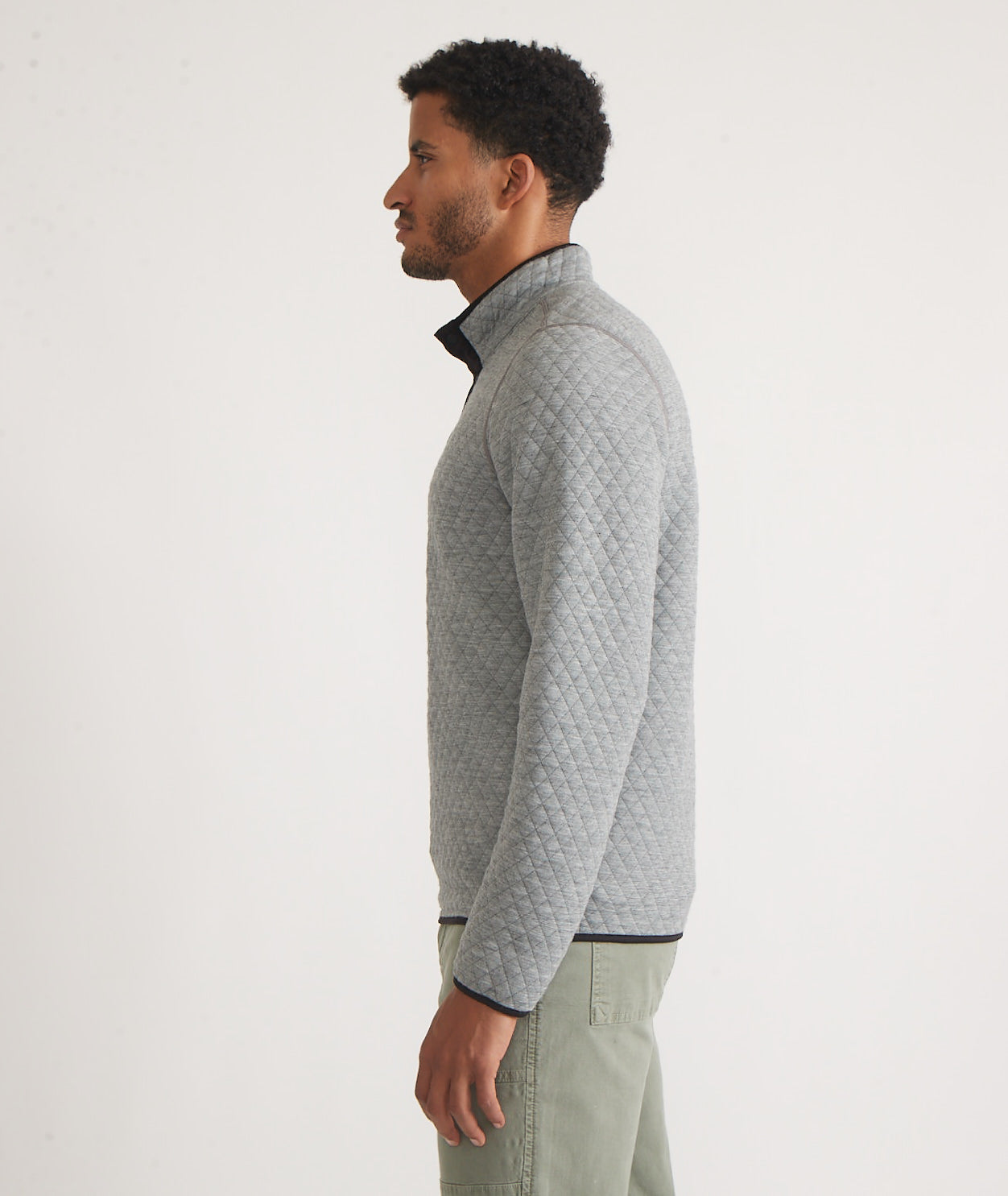 Men's Reversible Corbet Pullover in Charcoal/Mid Heather Grey