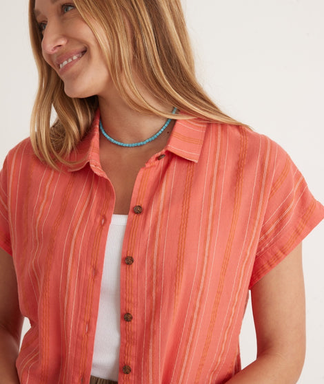 Dana Shirt in Coral Stripe