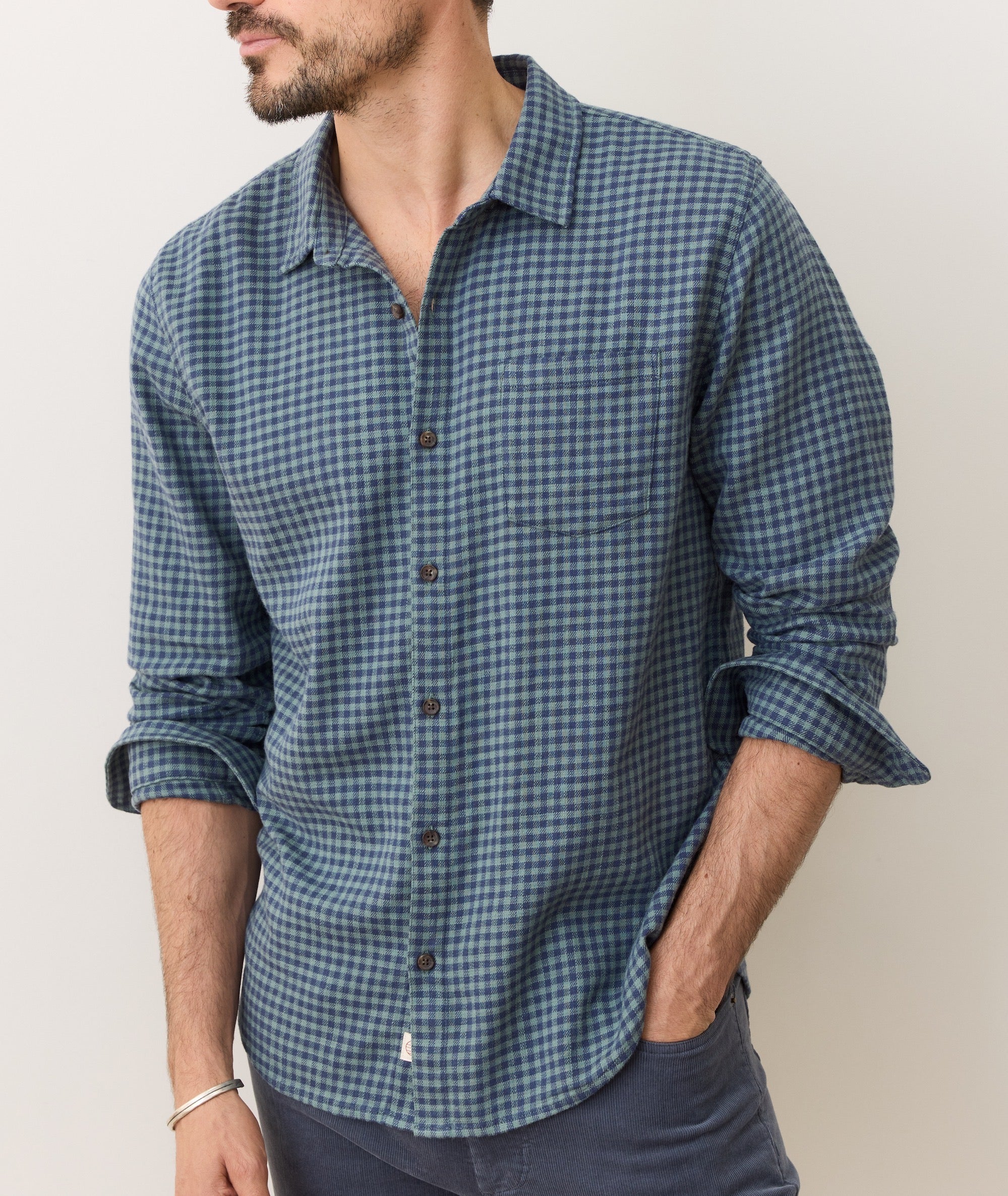 Stretch Selvage Long Sleeve Shirt