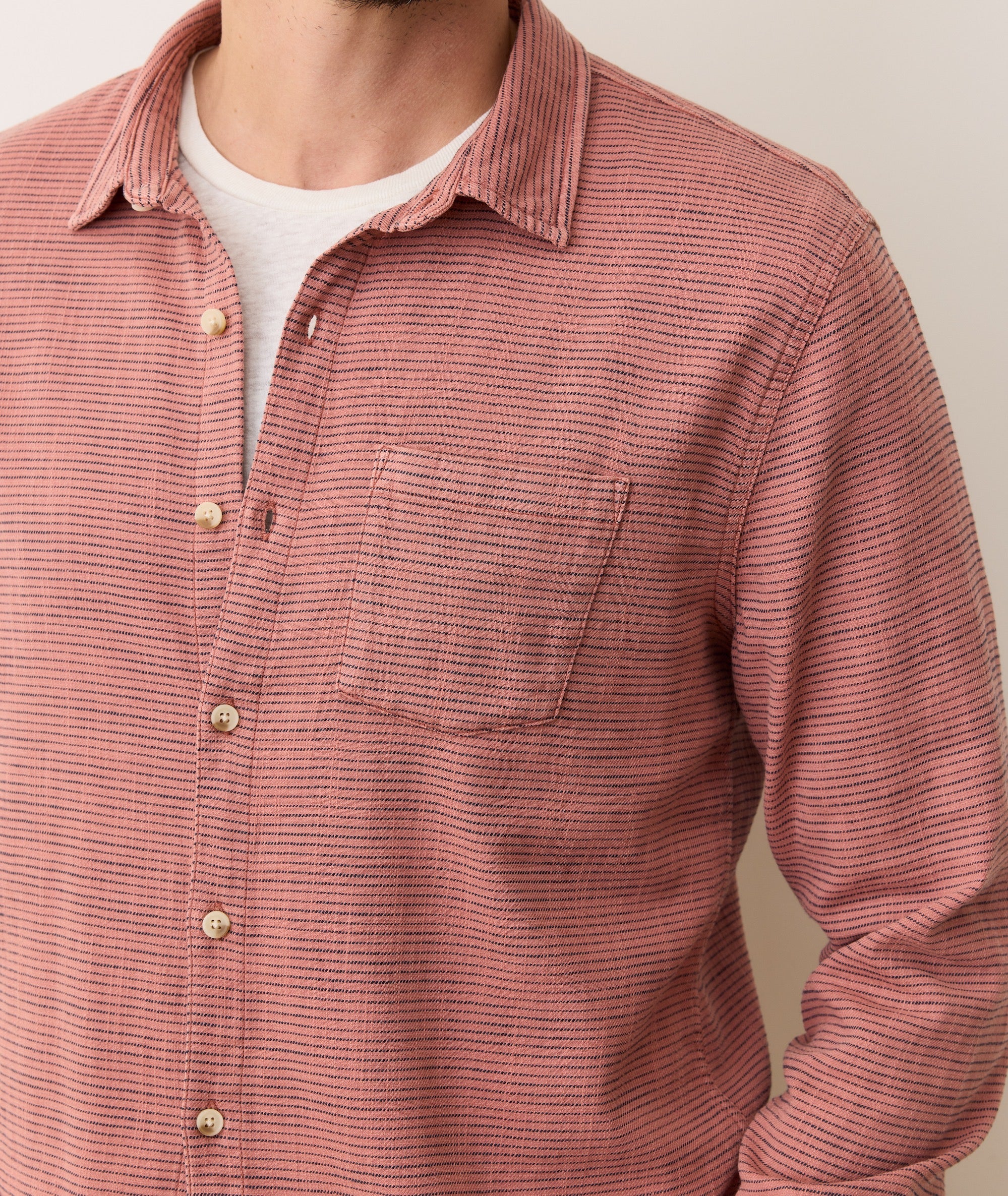 Stretch Selvage Long Sleeve Shirt