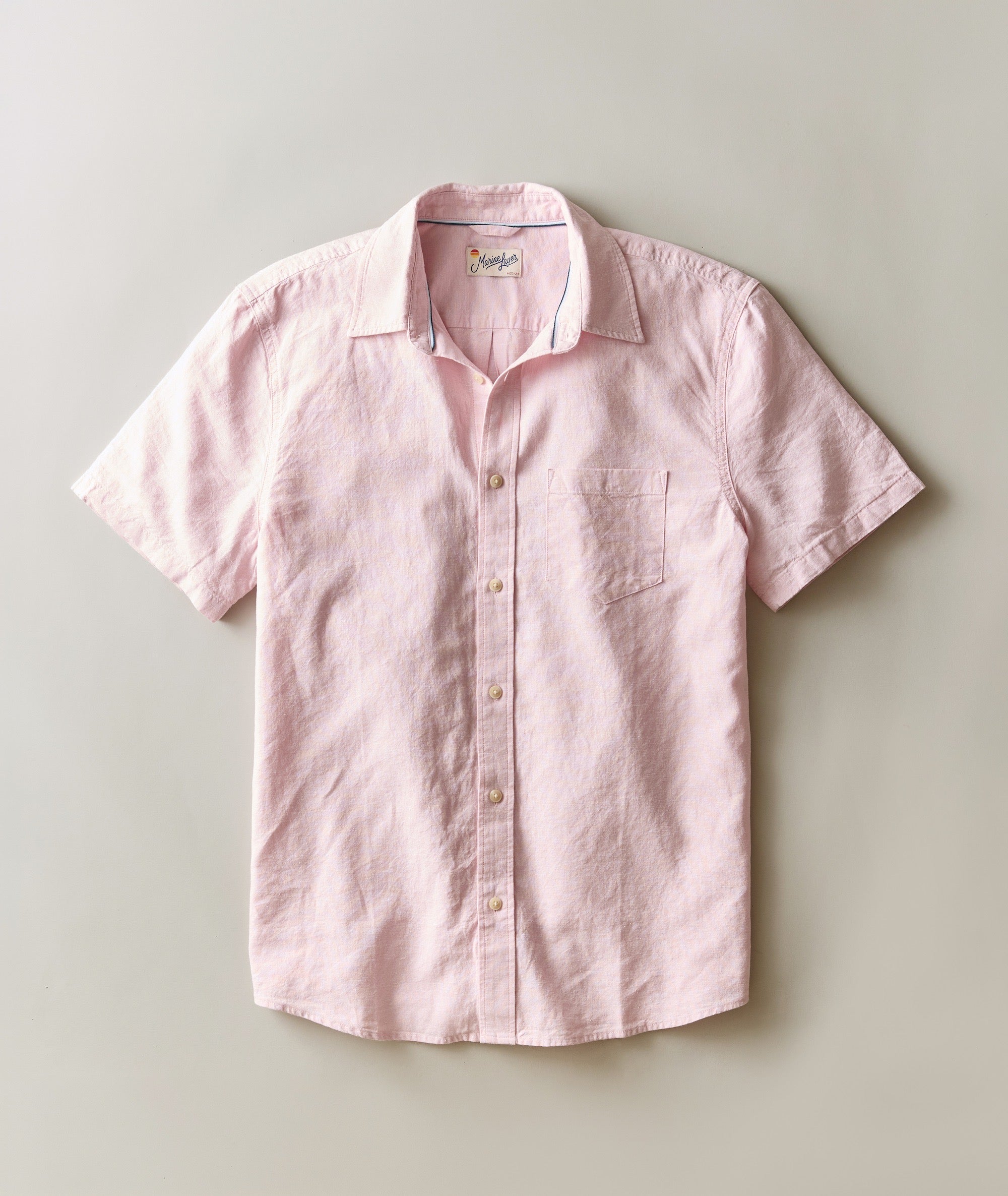 salmon dress shirt Pink Oxford Button Down Tailored / 16 / 33 Never worry again about your collar sliding inside your jacket or not being even Men's Classic Fit Long Sleeve
