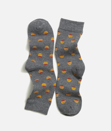 Crew Sock in Grey Sunset Sun