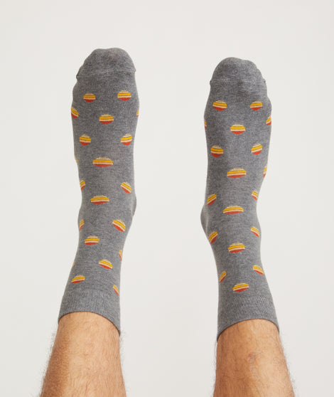Crew Sock in Grey Sunset Sun
