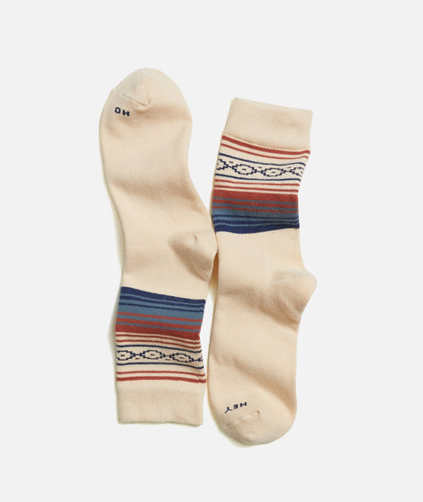 Crew Sock in Natural Fair Isle