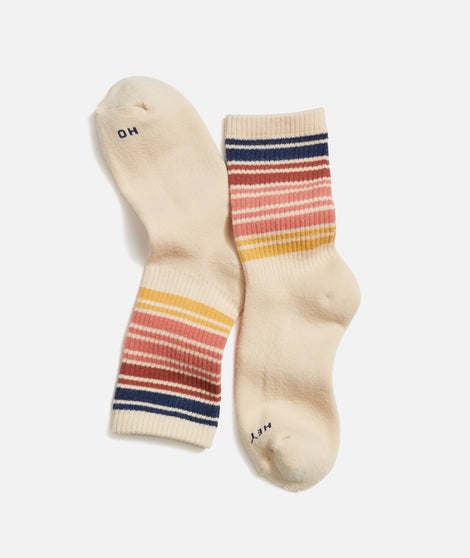 Gym Sock in Cream Sunset Stripes