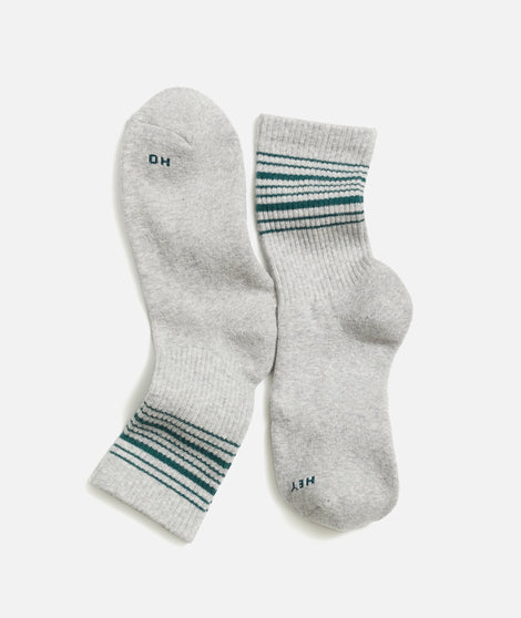 Gym Sock in Grey Green Stripes