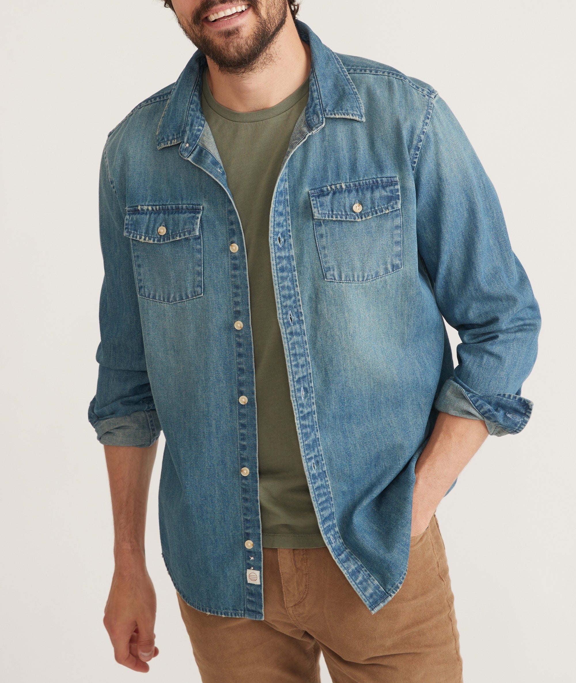 Roadster Men Blue Regular Fit Faded Casual Denim Sustainable Shirt