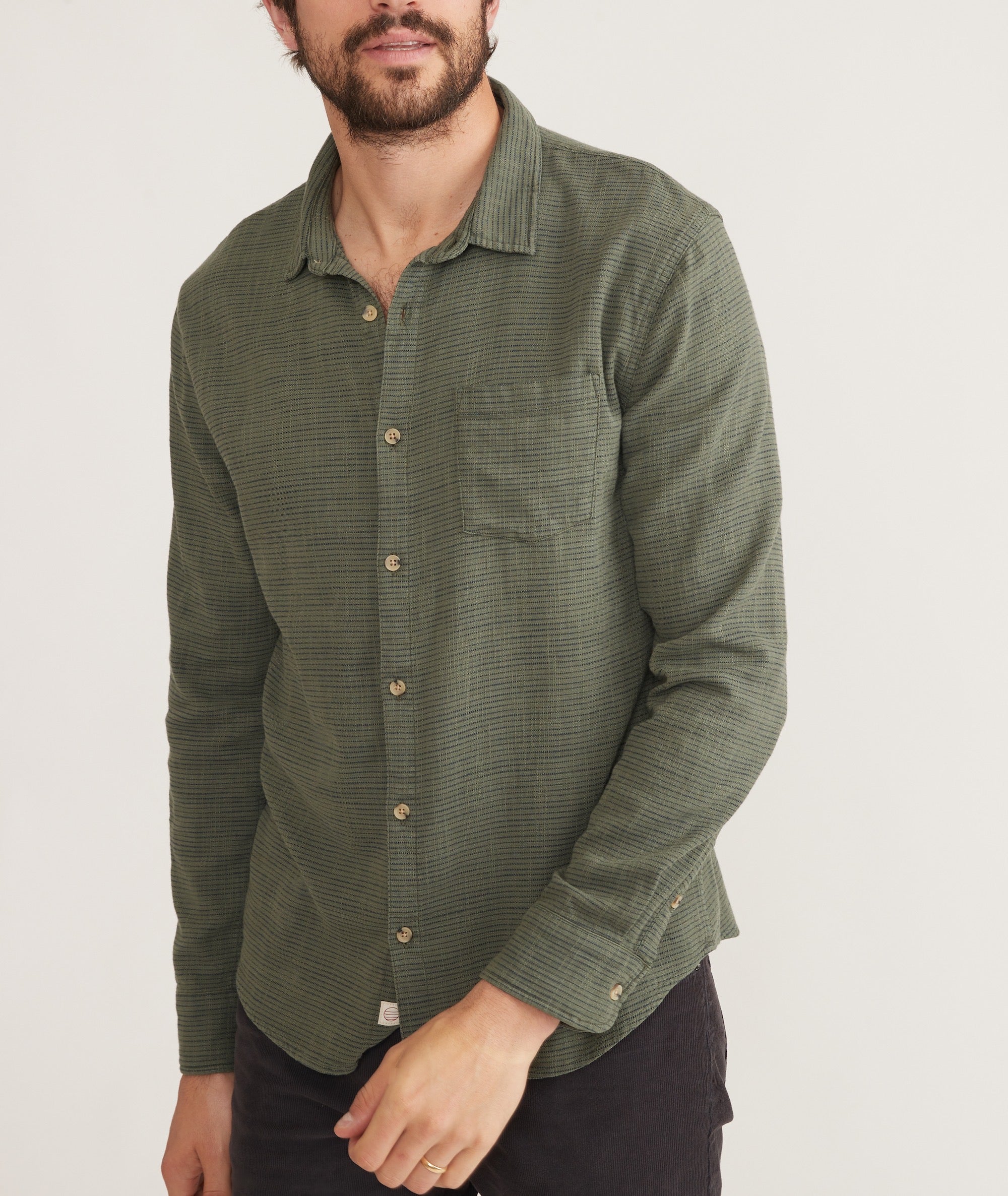 Olive green best sale long sleeve shirt