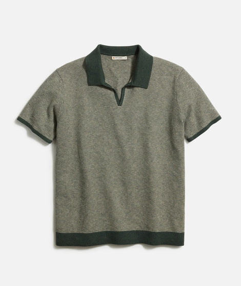 Liam Sweater Polo in Olive/Driftwood