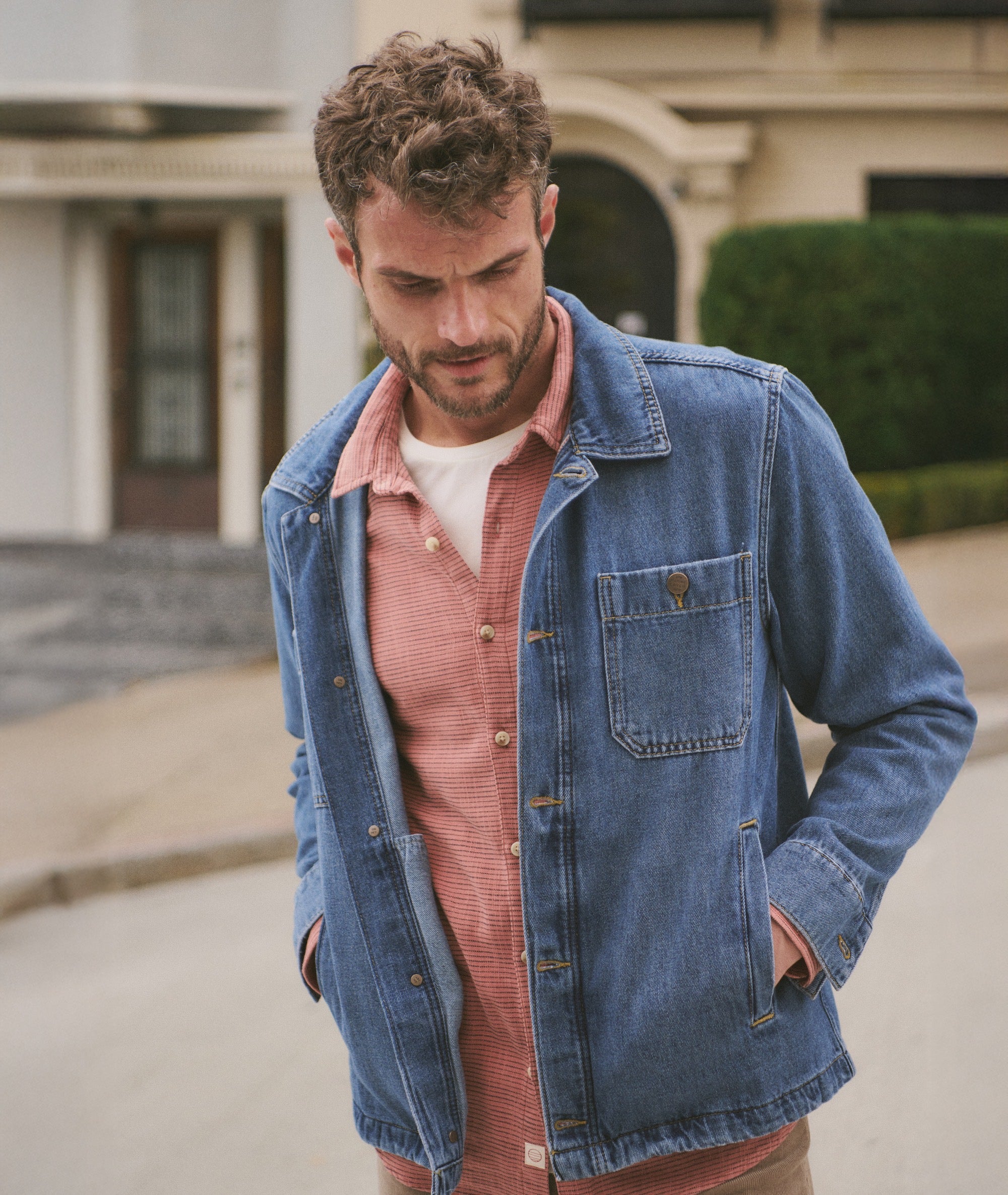Marine Layer Patrick Denim Overshirt in Blue