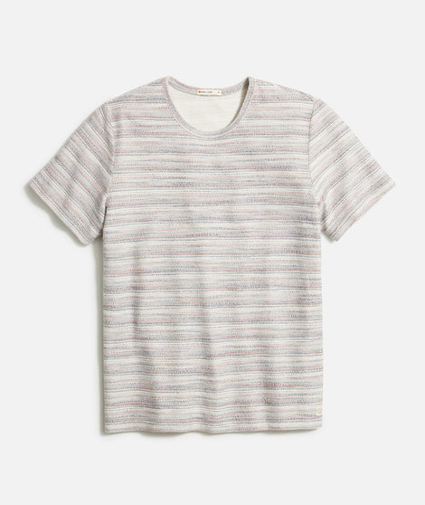 Logan Textured Tee in Blue Multi Stripe