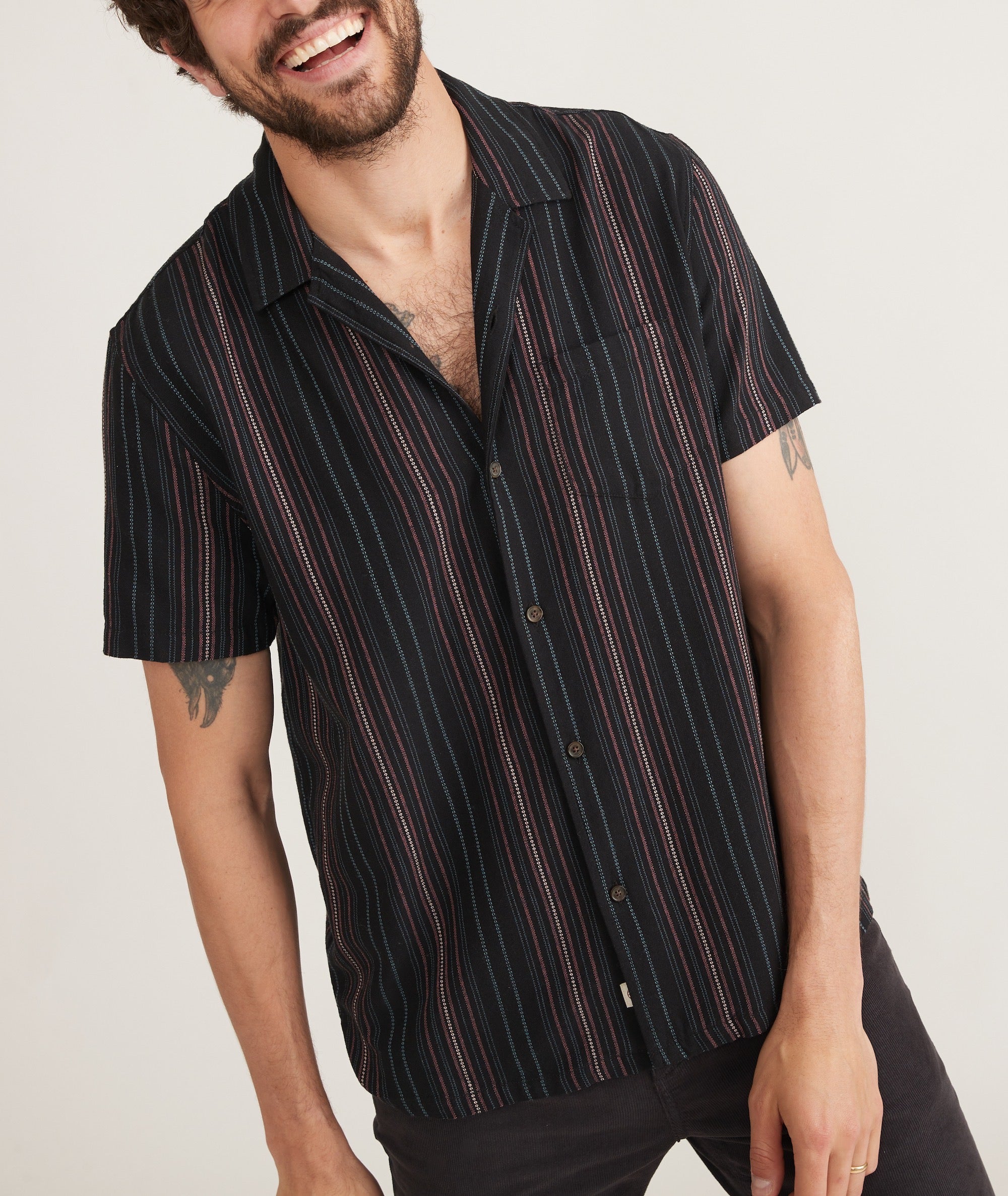 Vertical striped clearance short sleeve shirt