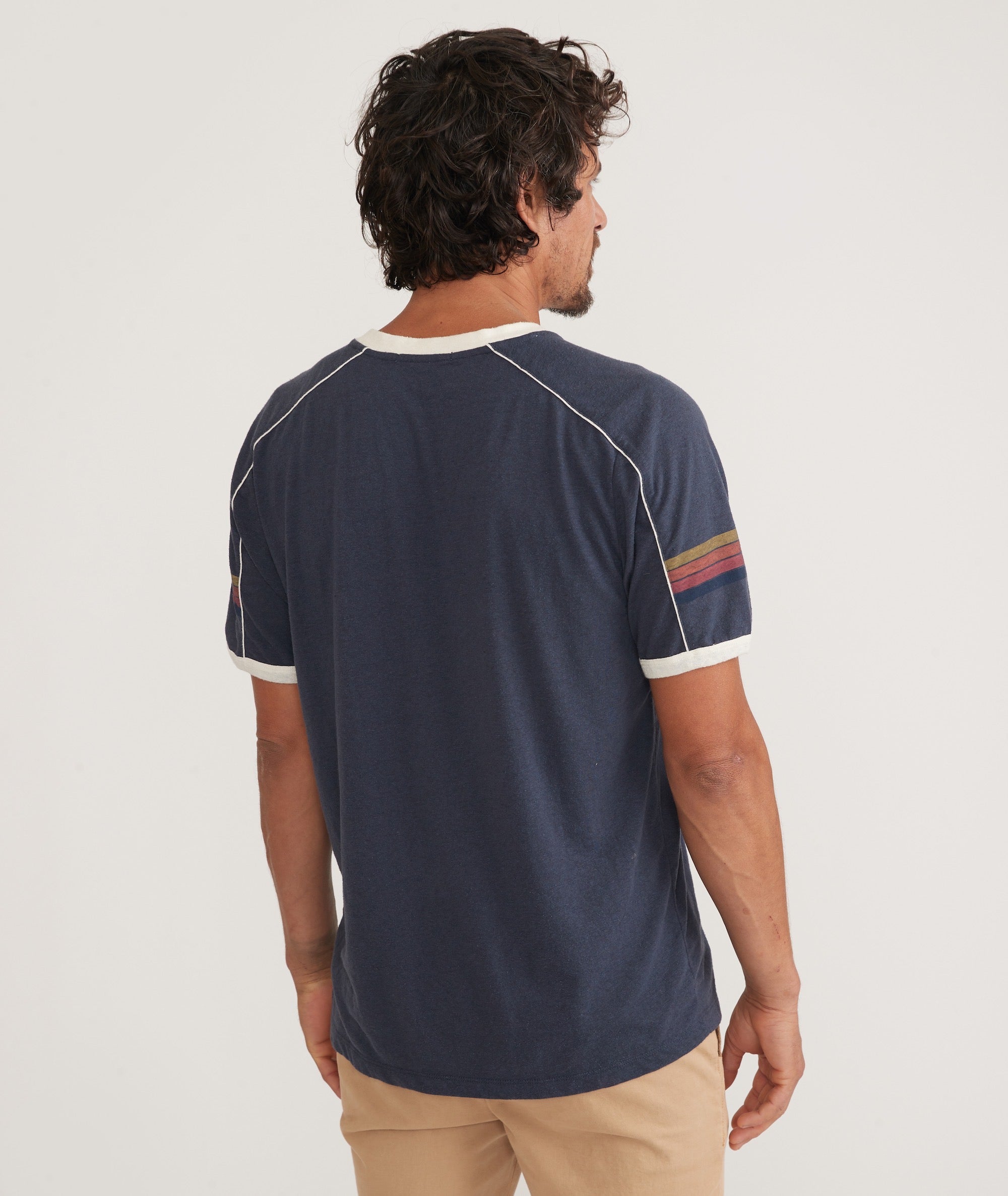 St. Louis Blues Shoulder Stripe Varsity Inset T-Shirt