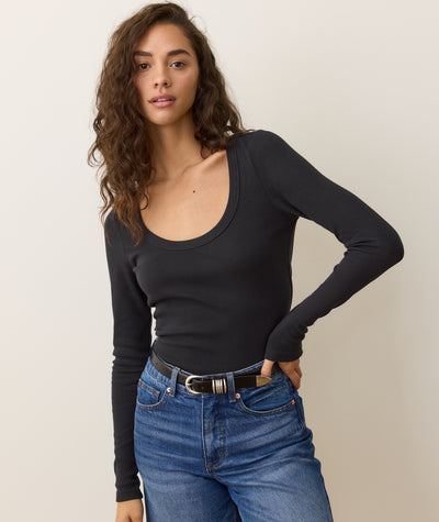 Lexi Rib Sun-In Longsleeve Scoop Tee