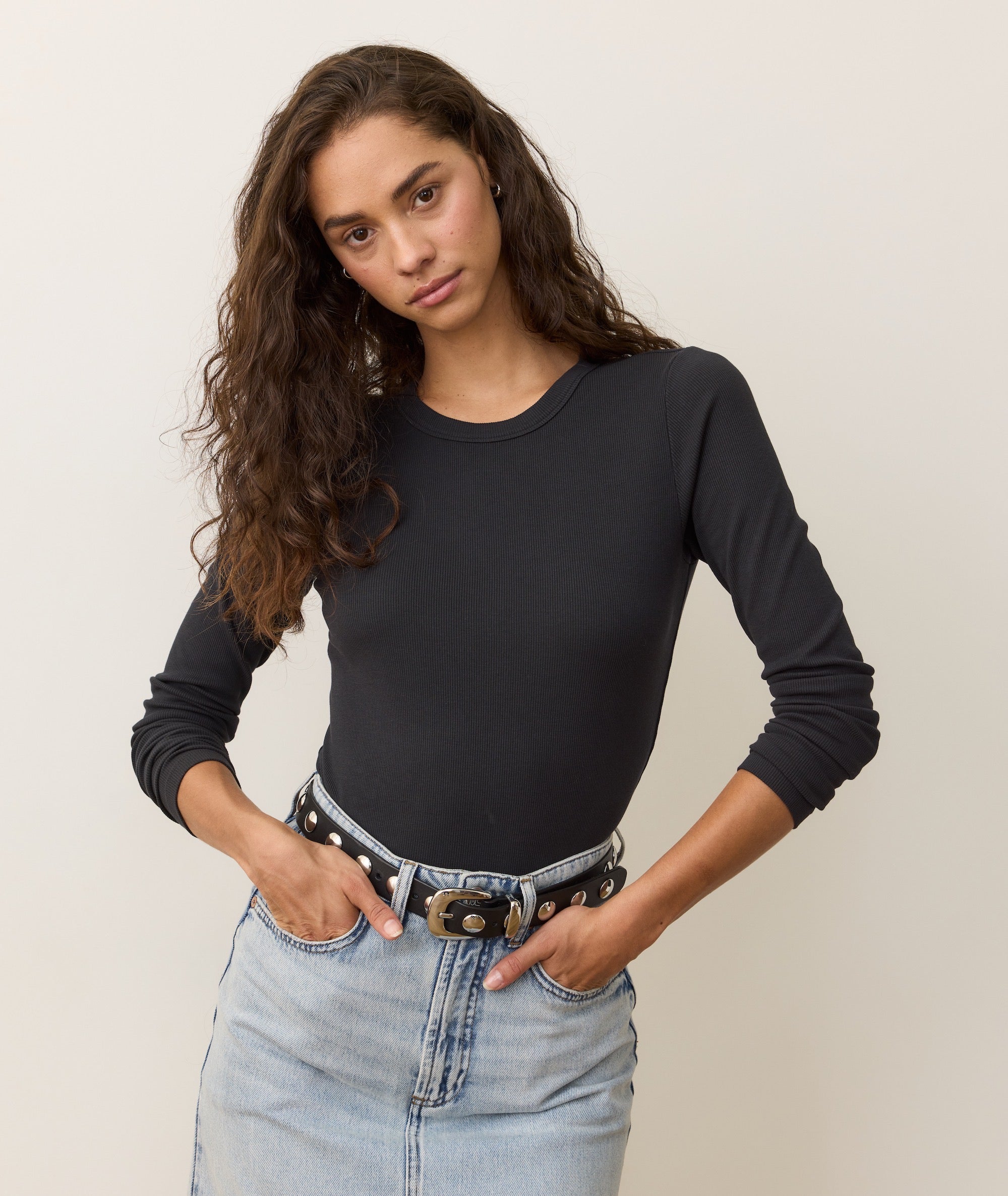 Lexi Rib Sun-In Longsleeve Crew Tee