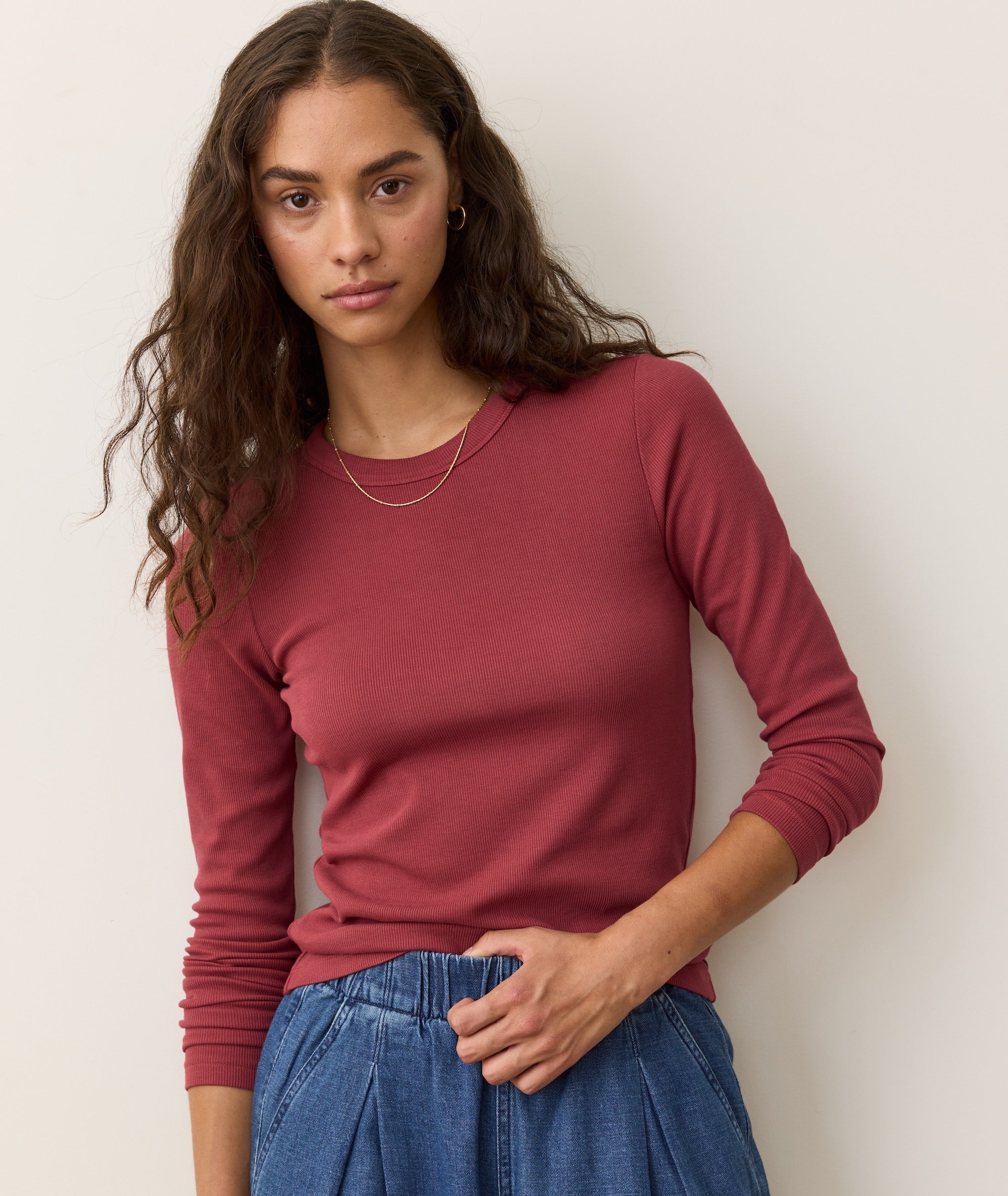 Lexi Rib Sun-In Longsleeve Crew Tee