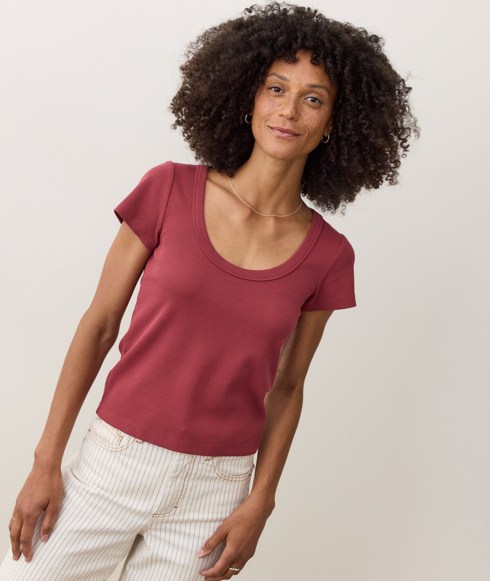 Lexi Rib Sun-In Scoop Tee