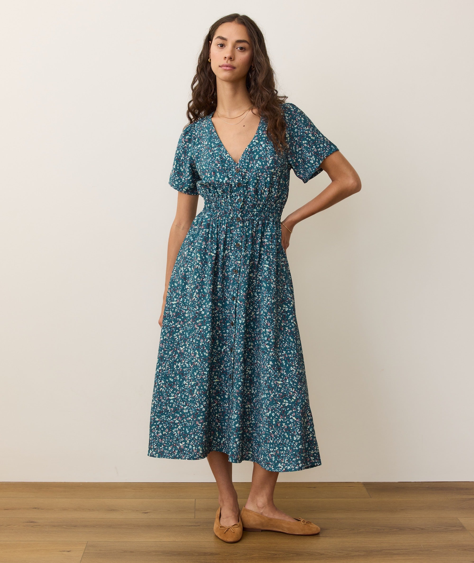 Women's Annika Midi Dress | Deep Aqua | Small by Marine Layer Women's Annika Midi Dress | Deep Aqua | Small by Marine Layer