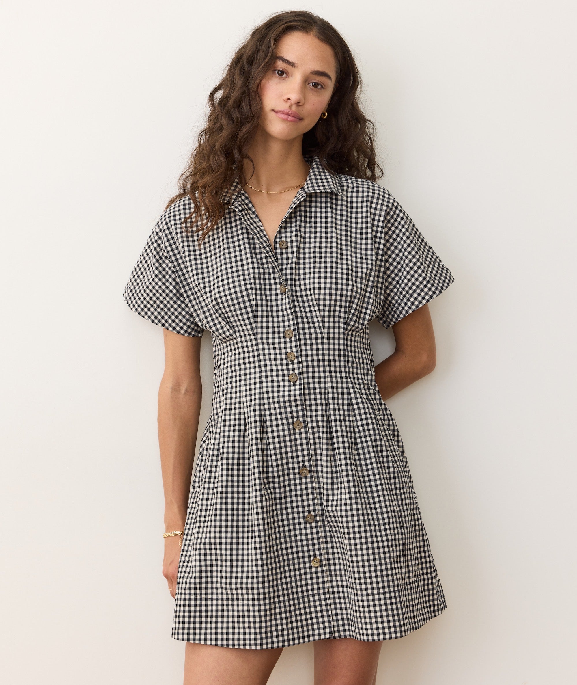womens shirt dress Women's Arden Mini Shirt Dress | Black/white Gingham