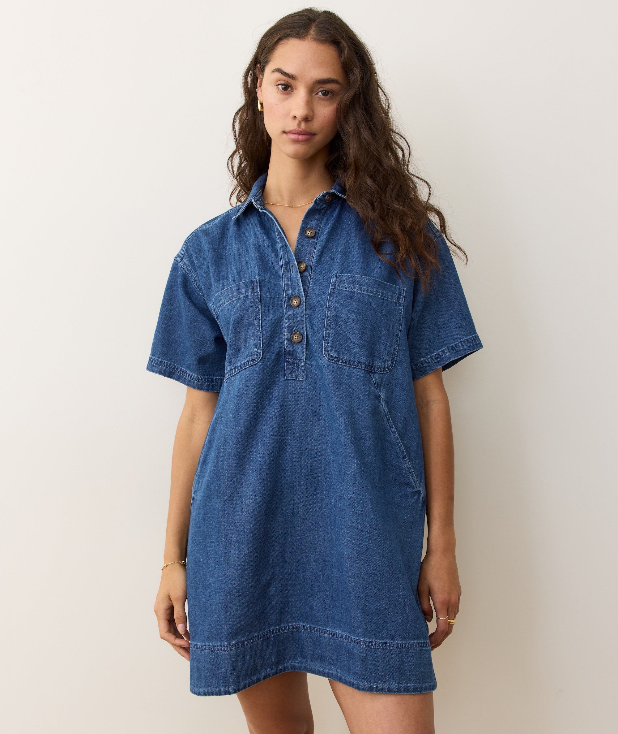 Marine Layer Women's Liza Denim Minidress - Blue - Mini Dresses Marine Layer Women's Liza Denim Minidress - Blue - Mini Dresses