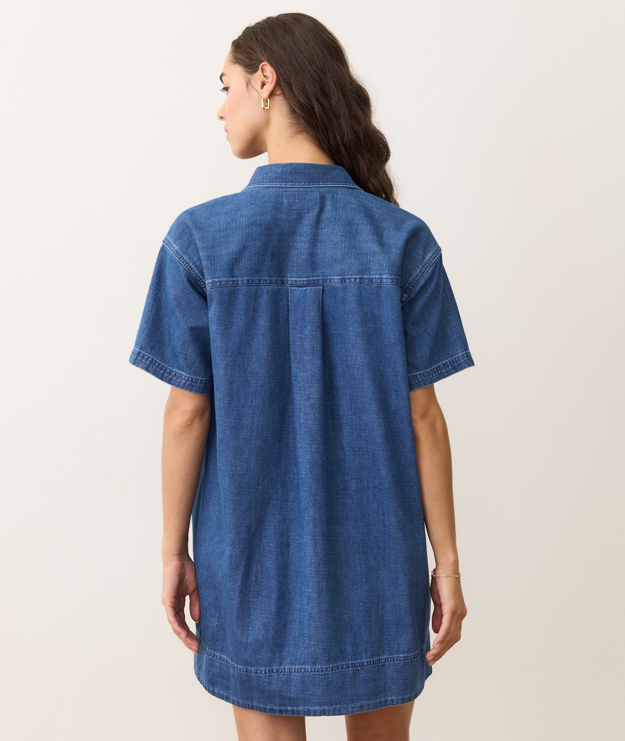 Women's Liza Denim Mini Dress | Blue | XL by Marine Layer Women's Liza Denim Mini Dress | Blue | XL by Marine Layer