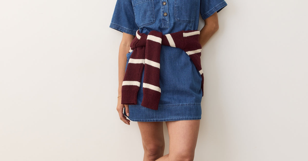 white christmas dresses Easy On The Edges Denim Dress